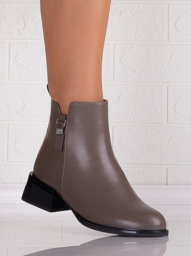 Botine Dama Gri din Piele Ecologica Sevia - Img 2