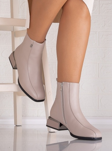 Botine Dama Imblanite Bej din Piele Ecologica Vidaria - Img 2