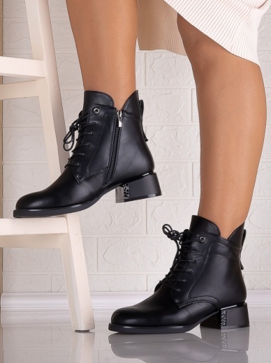 Botine dama Imblanite Negre din Piele Ecologica Helara - Img 3