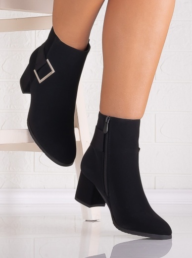 Botine Dama Imblanite Negre din Piele Ecologica Intoarsa Hanoia - Img 3