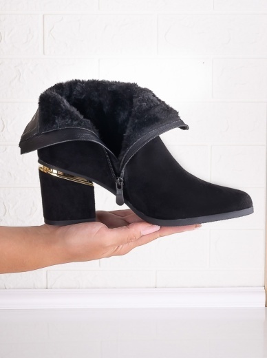 Botine Dama Imblanite Negre din Piele Ecologica Intoarsa Helsica - Img 5