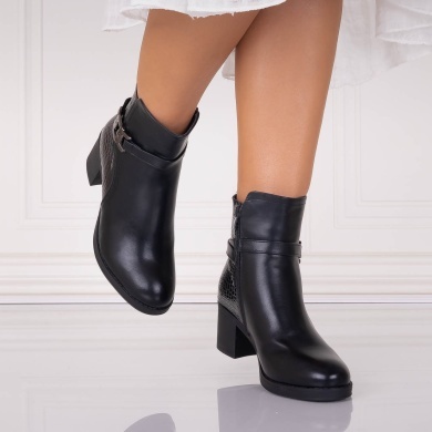 Botine Dama Imblanite Negre din Piele Ecologica Lovetta - Img 6