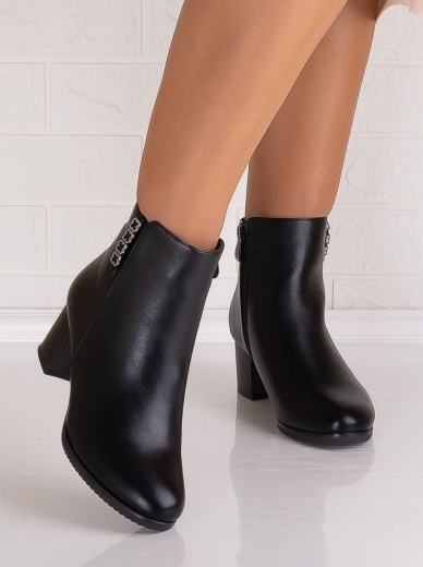Botine Dama Imblanite Negre din Piele Ecologica Omania - Img 5