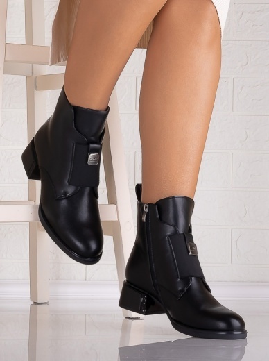 Botine dama Imblanite Negre din Piele Ecologica Rosania - Img 2