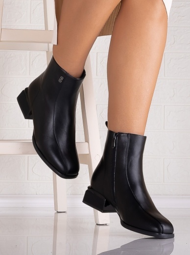 Botine Dama Imblanite Negre din Piele Ecologica Vidaria - Img 2