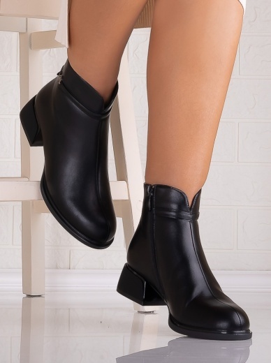 Botine Dama Negre din Piele Ecologica Bonie - Img 2