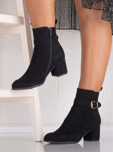 Botine Dama Negre din Piele Ecologica Intoarsa Rotal - Img 4