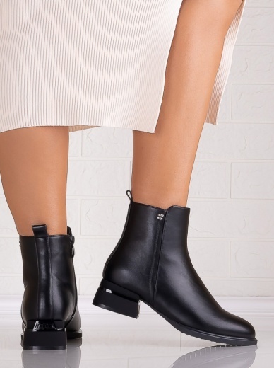 Botine Dama Negre din Piele Ecologica Moriga - Img 4