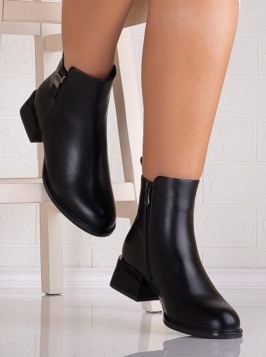 Botine Dama Negre din Piele Ecologica Sevia - Img 4