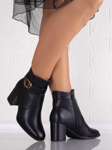 Botine Dama Negre din Piele Ecologica Zirelia - Img 3