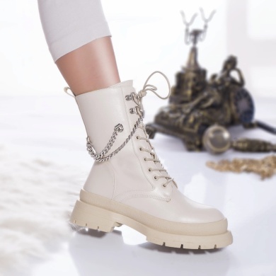 Casual μπότες tebah eco leather με επένδυση μπεζ - Img 2