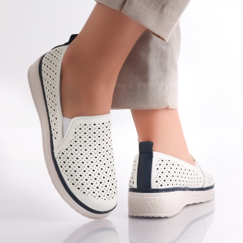 Ismar γυναικεία παπούτσια Casual White Eco Leather Shoes - Img 3