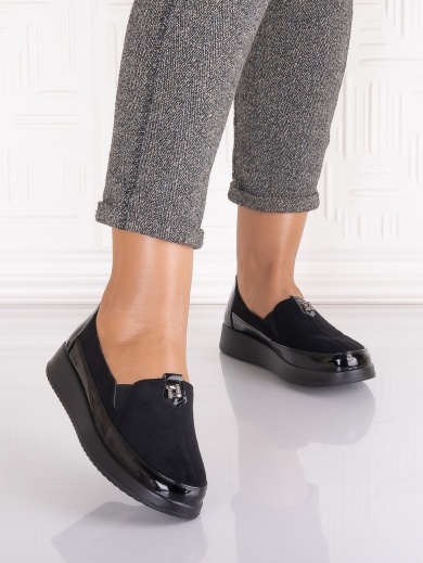 Pantofi casual Negri dama din Piele Ecologica Assia - Img 5