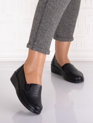 Pantofi casual Negrii dama din Piele Ecologica Aveline