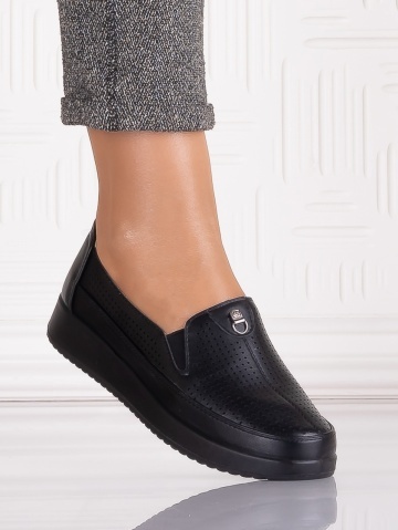 Pantofi casual Negrii dama din Piele Ecologica Romason
