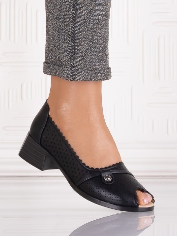 Pantofi casual Negrii dama din Piele Ecologica Samar