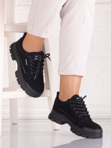 Pantofi casual Negrii Velvet dama din Piele Ecologica Astoia