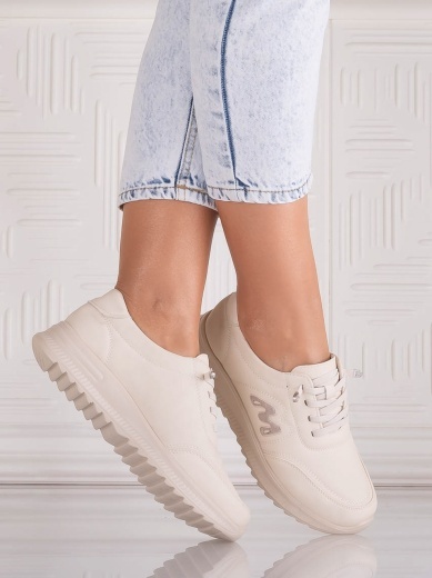 Pantofi dama Casual Bej din Piele Ecologica Arela - Img 3