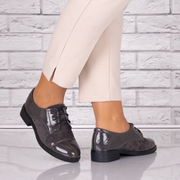 Pantofi dama casual Gri piele ecologica Capricia