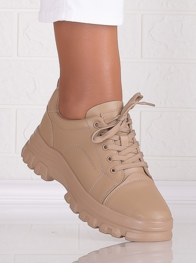 Pantofi dama casual Khaki din Piele Naturala Alisma