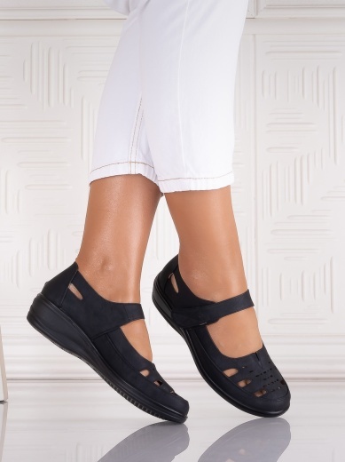 Pantofi dama casual Negri din Piele Ecologica Araua - Img 3