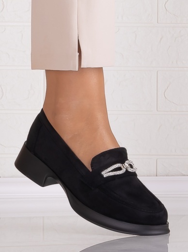 Pantofi dama casual Negri din Piele Ecologica Intoarsa Warifa - Img 3