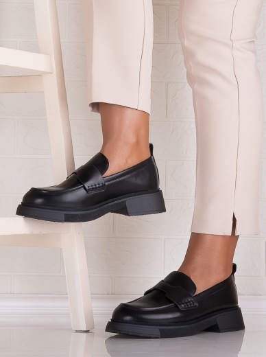 Pantofi dama casual Negri din Piele Ecologica Jazina - Img 5