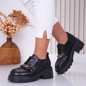 Pantofi dama casual Negri din Piele Ecologica Loredana - Img 4