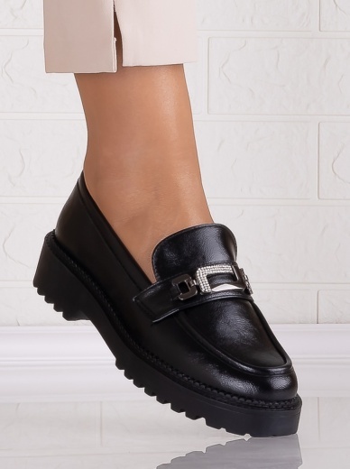 Pantofi dama casual Negri din Piele Ecologica Morgana - Img 3