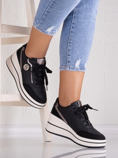 Pantofi dama casual Negri din Piele Ecologica Samyla - Img 3