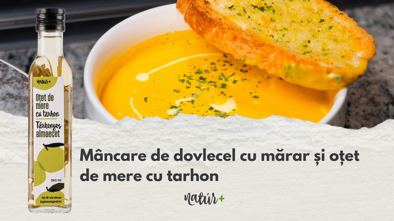 Mâncare de dovlecel cu mărar și oțet de mere cu tarhon