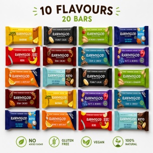 RAWMYGOD Discover Me – 20 batoane proteice (10 arome × 2)