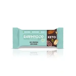 Baton ketogenic Rawmygod Nuts&Seeds cu 20% proteine