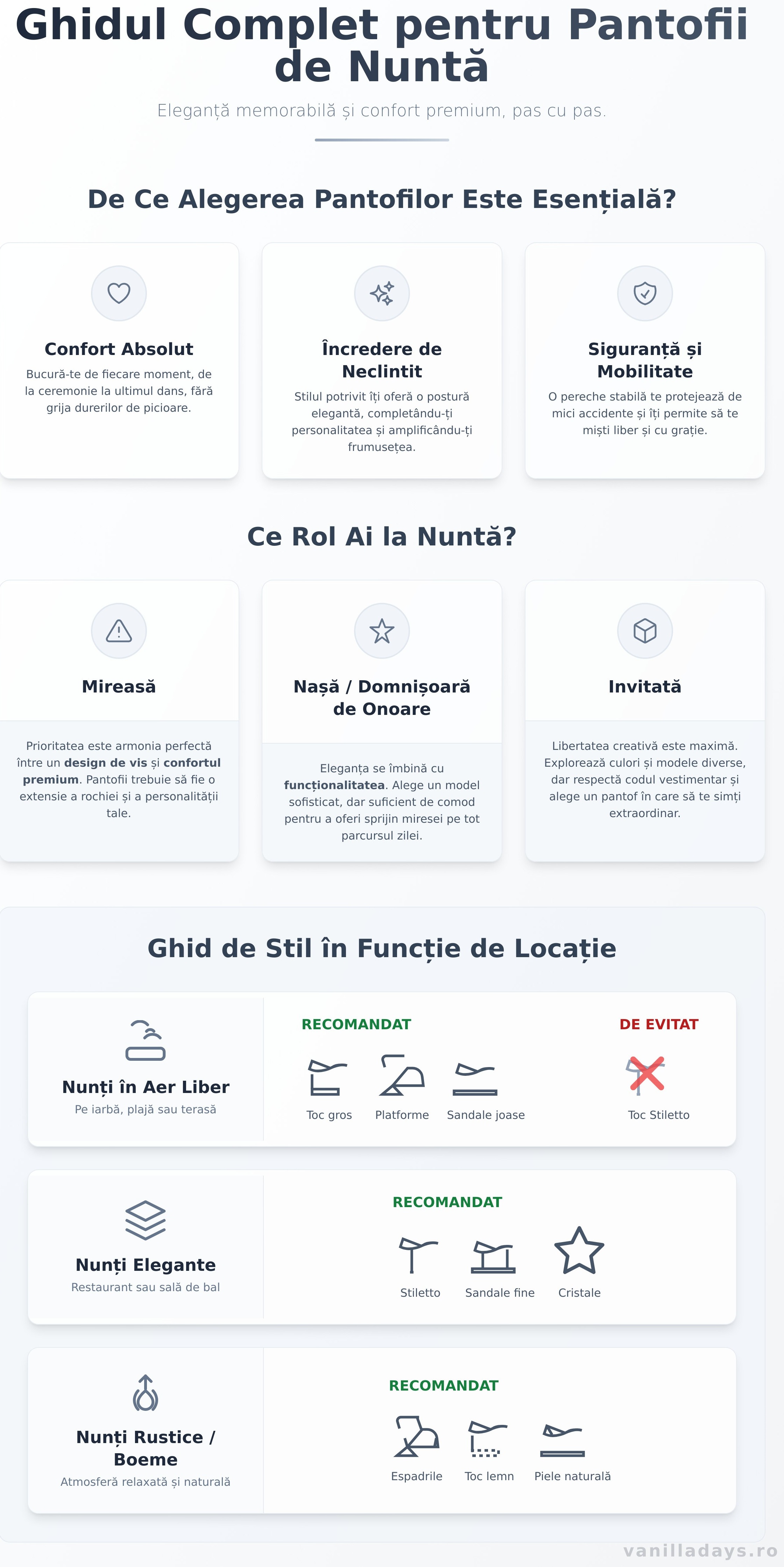 Pantofi nunta infographic - visual guide