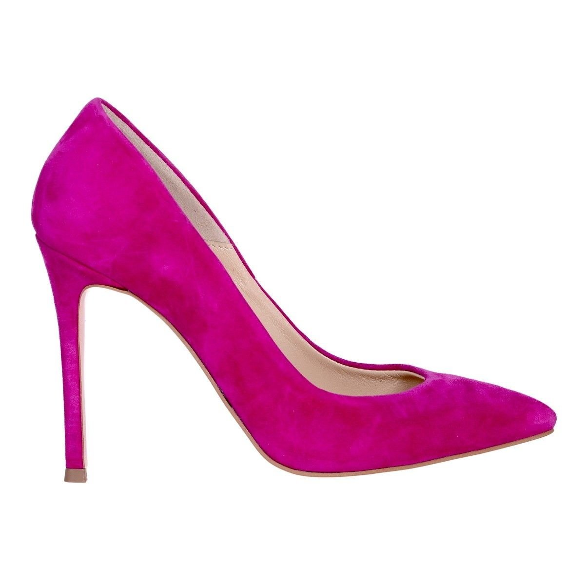 Pantofi Décolletage Velur Fuchsia