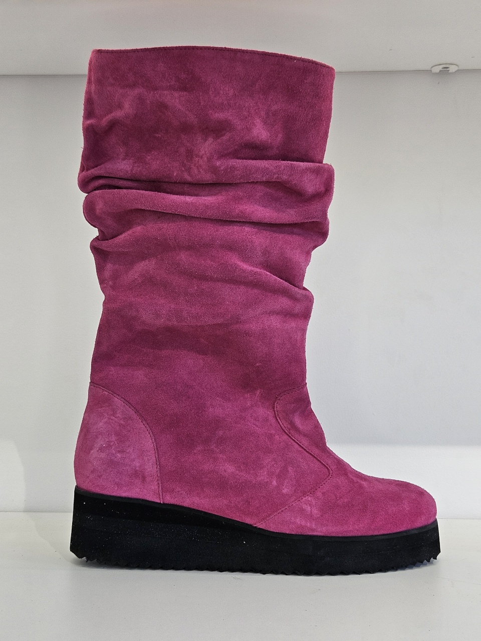 Cizme Dalia Piele Intoarsa Fuchsia Color