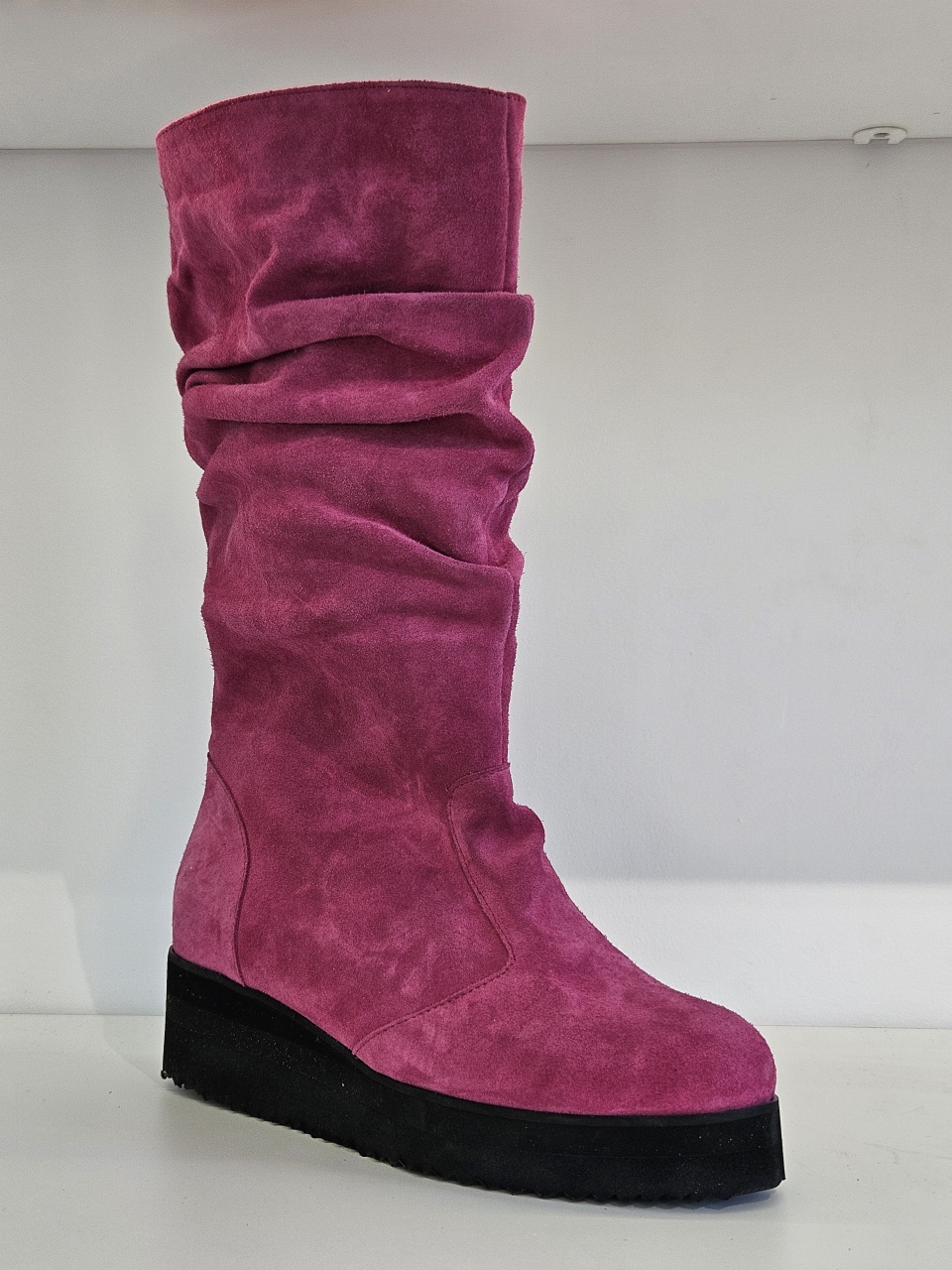 Cizme Dalia Piele Intoarsa Fuchsia Color - 1 | YEO