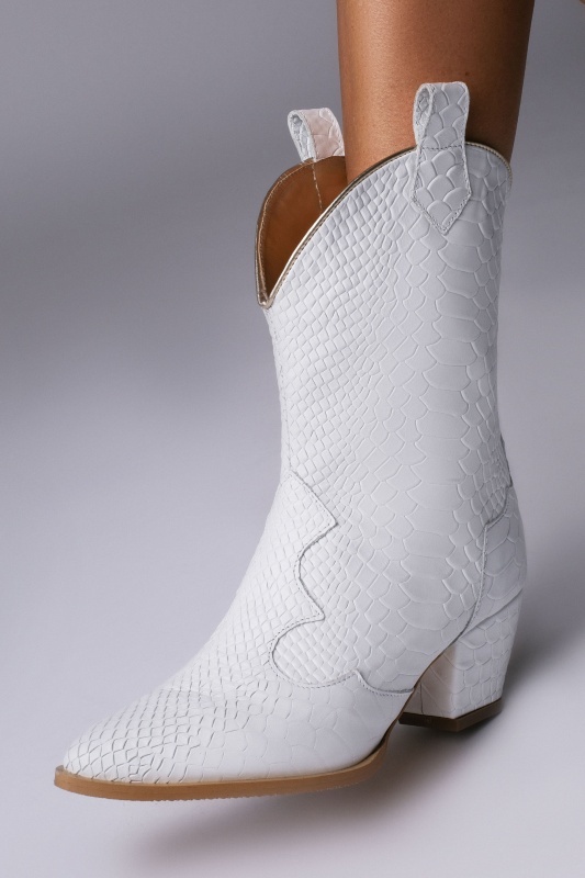 Ciocate Novia piele naturala croco alba