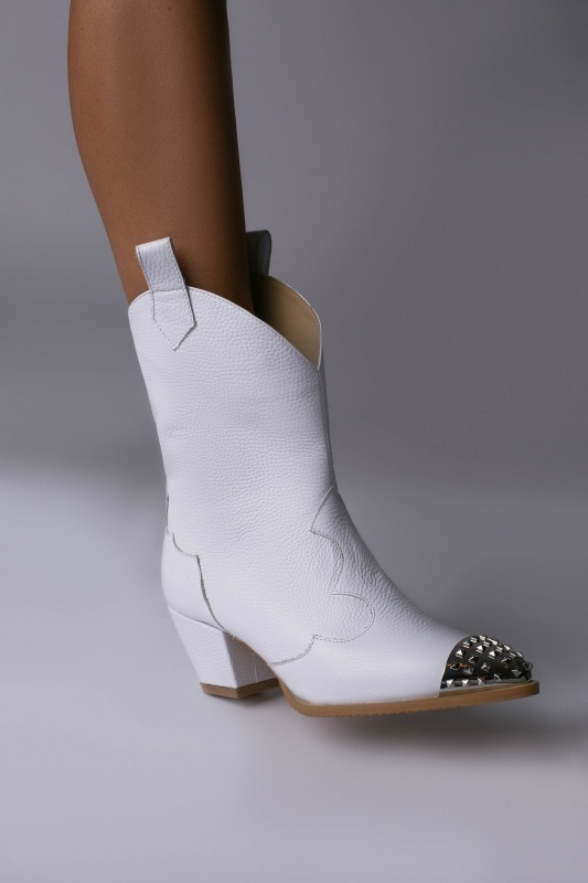 Ciocate Burundi piele bizonata alba si accesorii argintii