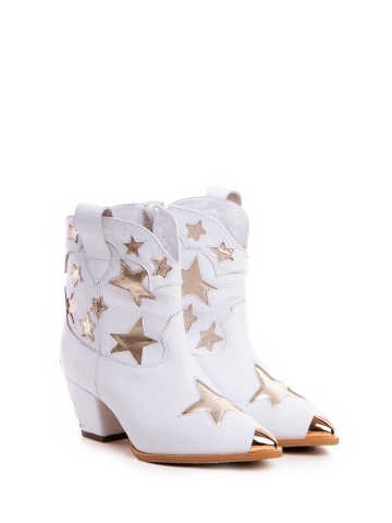 Ciocate Galaxy Rebel piele naturala bizon alb si stelute aurii