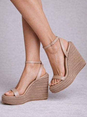 Platforme Fiorella, piele naturala nude sidef
