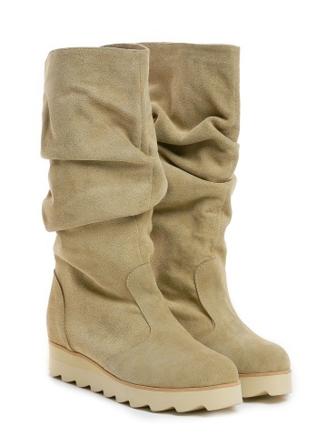 Cizme Dalia Piele Intoarsa Crem