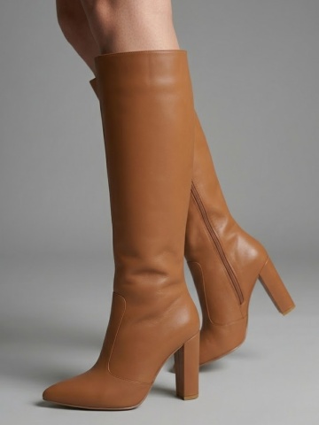 Cizme Valerie cu toc gros, maro