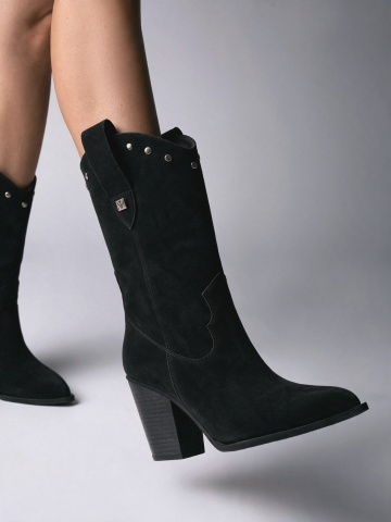 Ciocate Arizona toc inalt, piele intoarsa neagra si accesorii argintii
