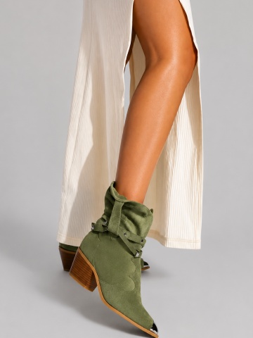 Ciocate Emira Piele Intoarsa Verde Silver