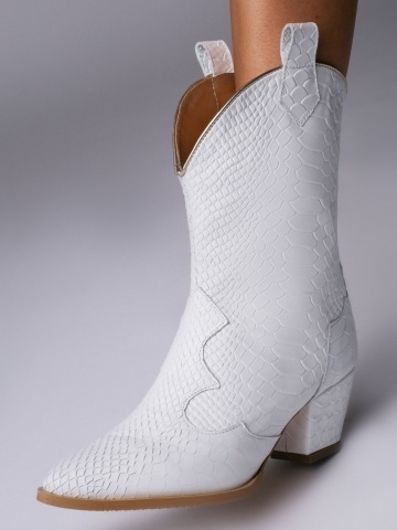 Ciocate Novia piele naturala croco alba