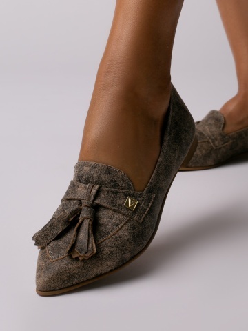 Pantofi Sabine din piele naturala maro