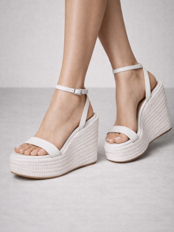Platforme Medea piele naturala alba - Vanilla Days