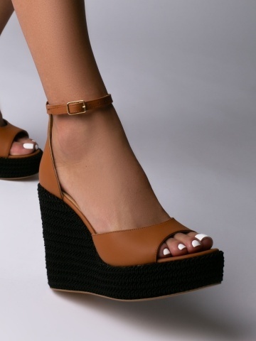 Platforme Starstruck piele naturala camel