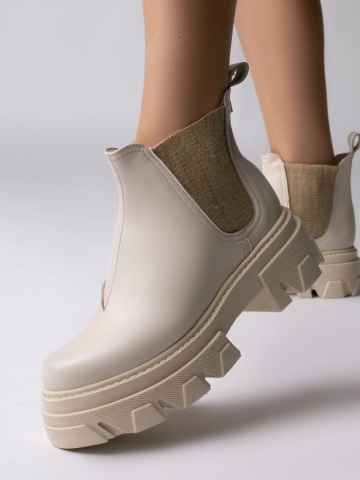 Ghete Ruanda piele neteda crem – Outlet